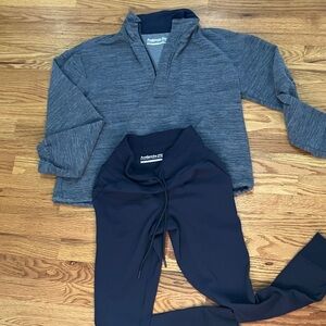 Avalanche Women's Heather Blue Quarter-Zip Pullover Sz M and Navy joggers Sz S